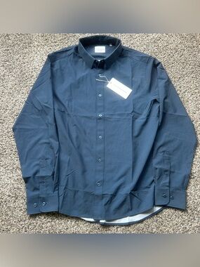 7 Diamonds 4-Way Stretch Button Up Shirt Blue Size Men’s Large